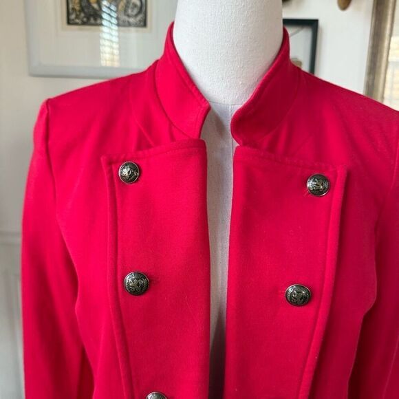 NWT Tommy Hilfiger Women's Military Band Jacket Red $109 S - Picture 3 of 10